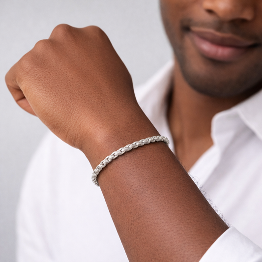 Elira 925 Sterling Silber – Rope Armband 2mm Breit