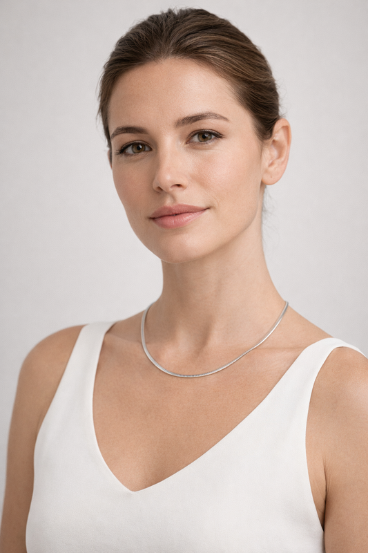 Elira Schlangenkette aus 925 Sterling Silber – Glatt & Zeitlos 1mm Breit