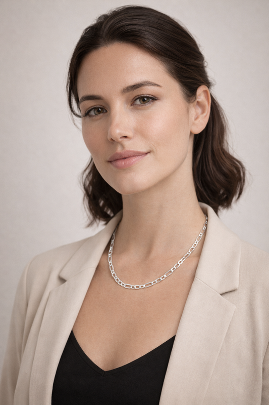 Elira Elegante Figaro-Halskette aus 925 Sterling Silber – Klassisches Design für Damen & Herren 3mm Breit