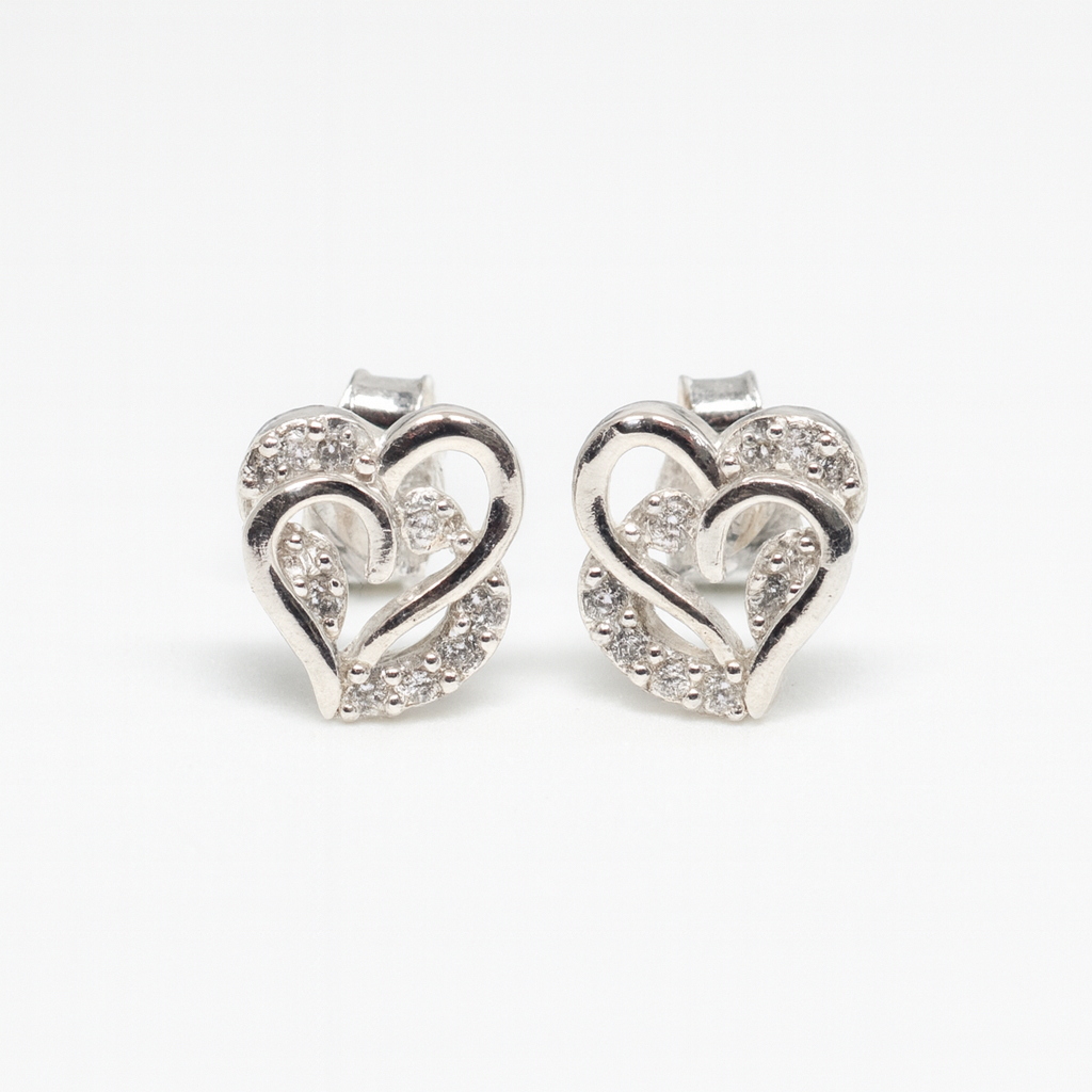 Elira 925 Sterling Silber – Herz Ohrstecker mit Zirkonia