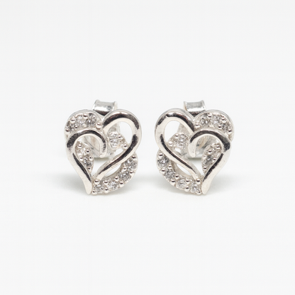 Elira 925 Sterling Silber – Herz Ohrstecker mit Zirkonia
