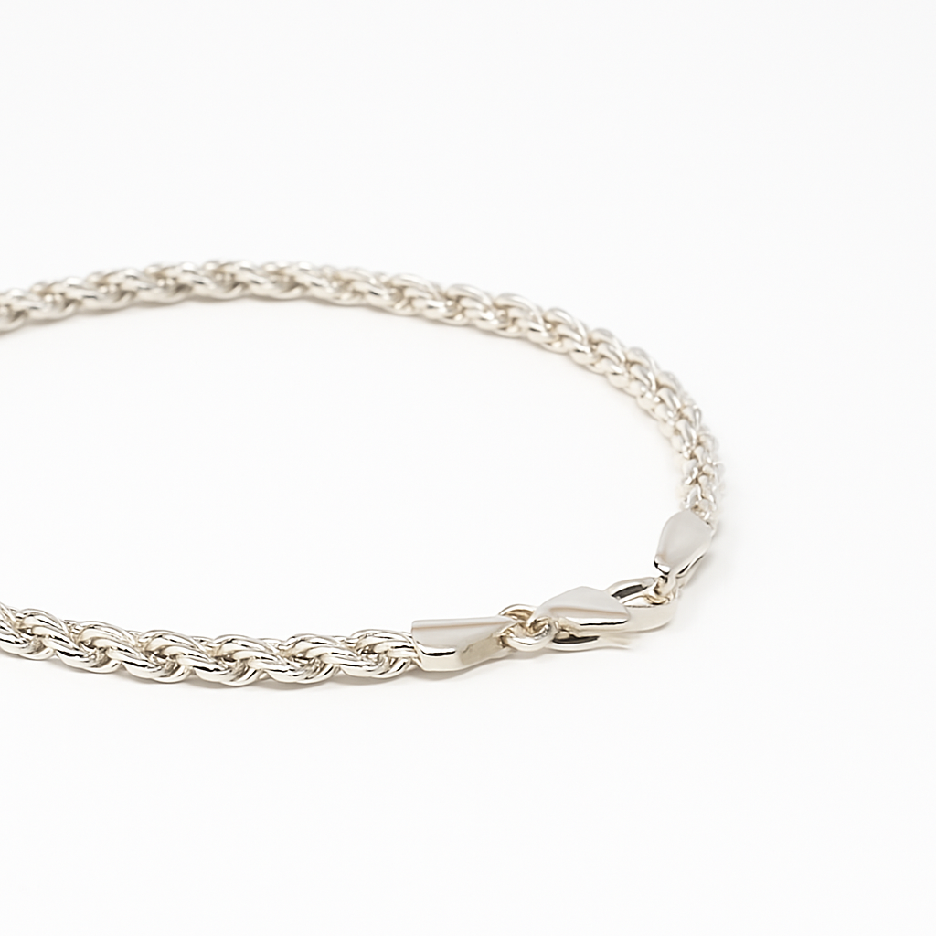 Elira Rope Chain Armband aus 925 Sterling Silber – 2 mm (Unisex)
