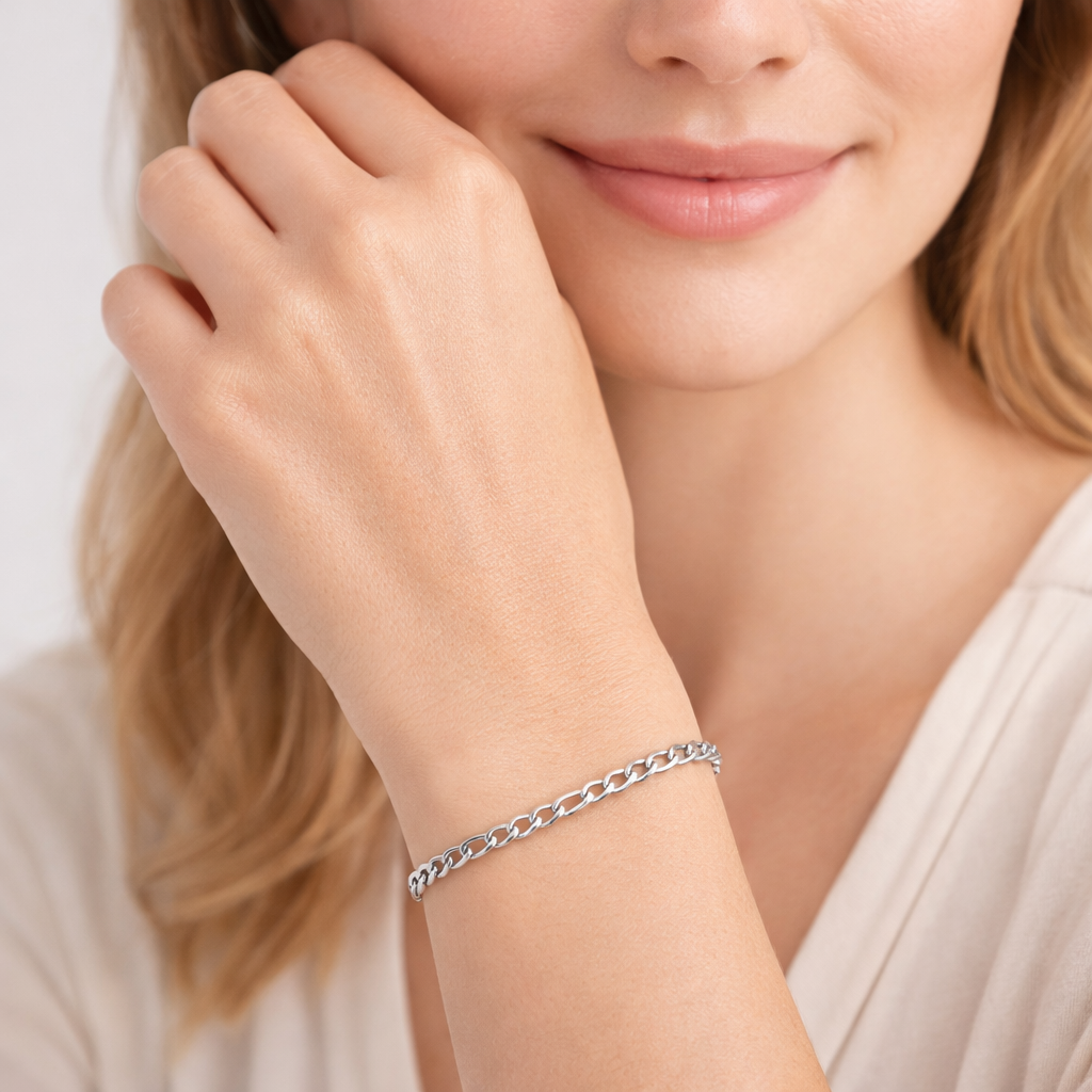 Elira Figaro-Armband aus 925 Sterling Silber – Unisex 3 mm