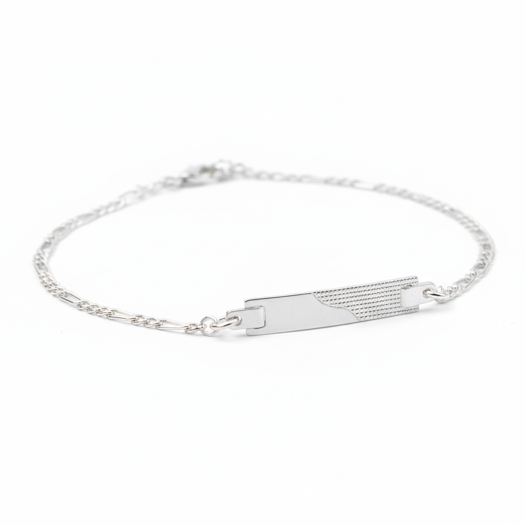 Elira 925 Sterling Silber ID-Armband – Figaro-Style
