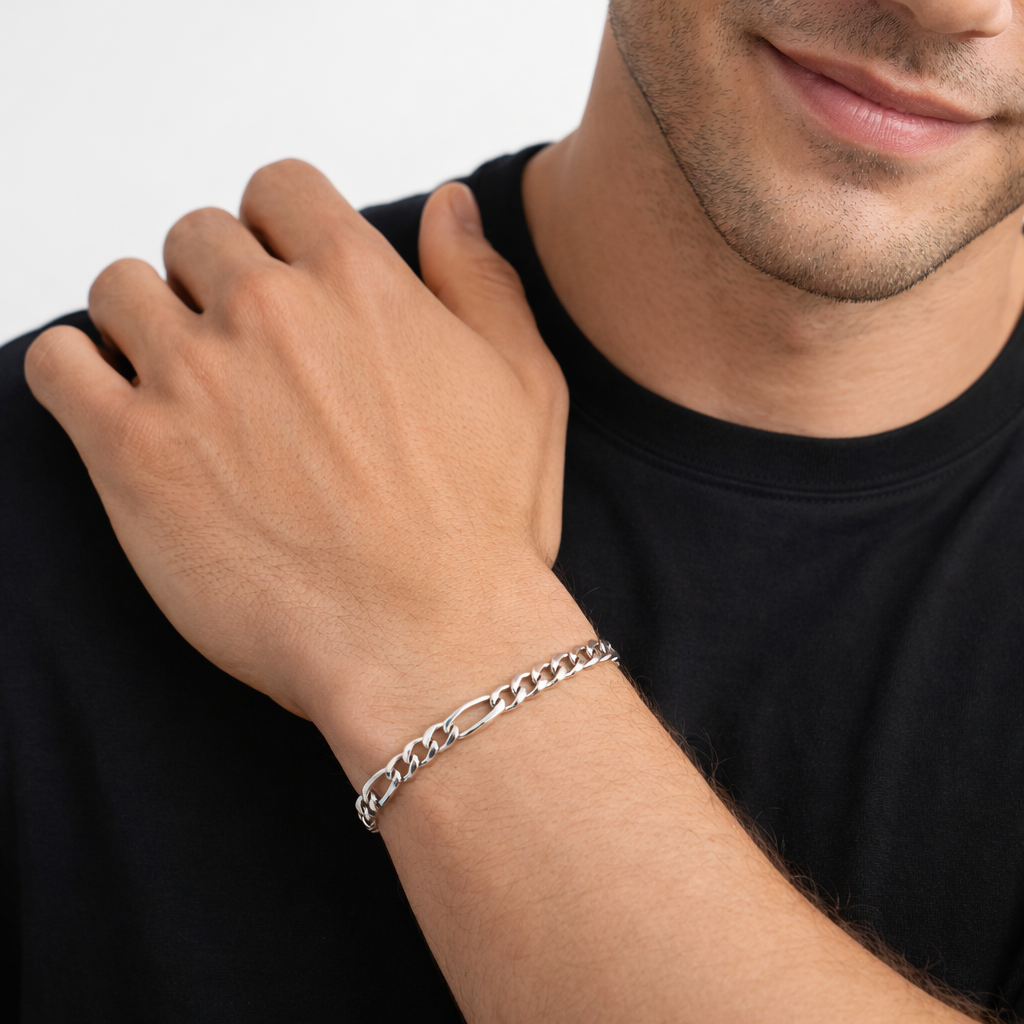Elira Figaro-Armband aus 925 Sterling Silber – Unisex 3 mm